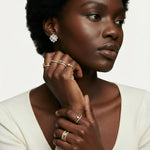 Boucles d'oreilles puces croix perle céleste