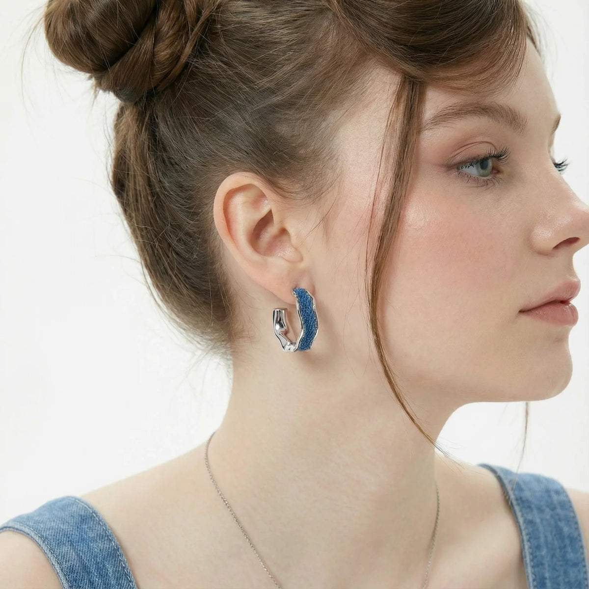 Boucles d'oreilles créoles Denim Dreams