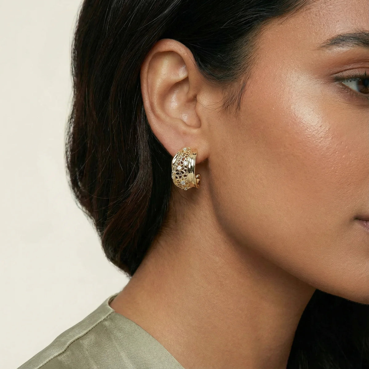 Lattice Light Hoop Earrings